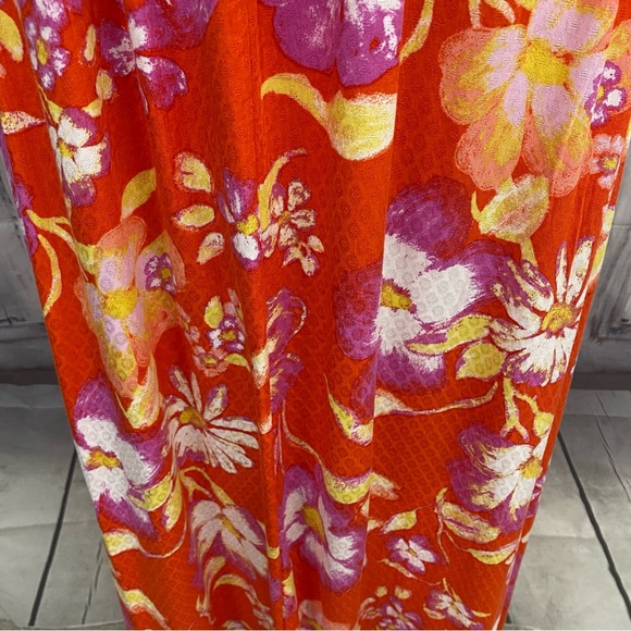 Free People Wisteria Maxi Dress Orange Floral Lightweight Open Back Sleeveless - Picture 9 of 14